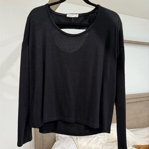 Rag & Bone Black Open Back Long Sleeve Shirt Medium